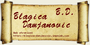 Blagica Damjanović vizit kartica